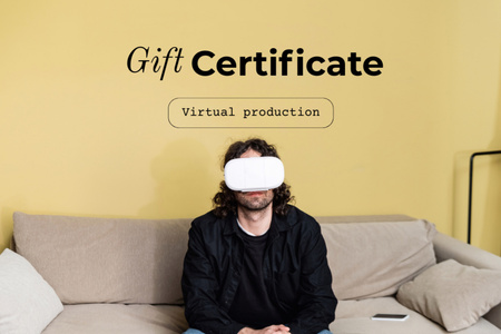 Plantilla de diseño de Gafas de realidad virtual alucinantes como oferta actual Gift Certificate 