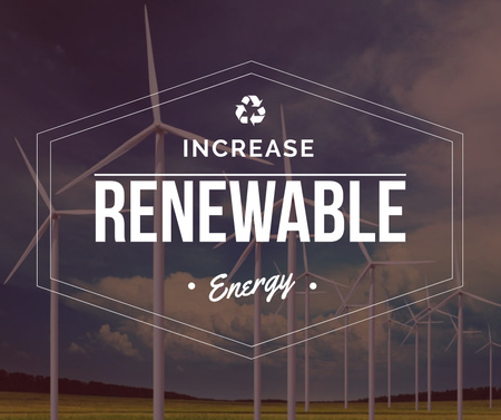 Renewable Energy Wind Turbines Farm Facebook tervezősablon