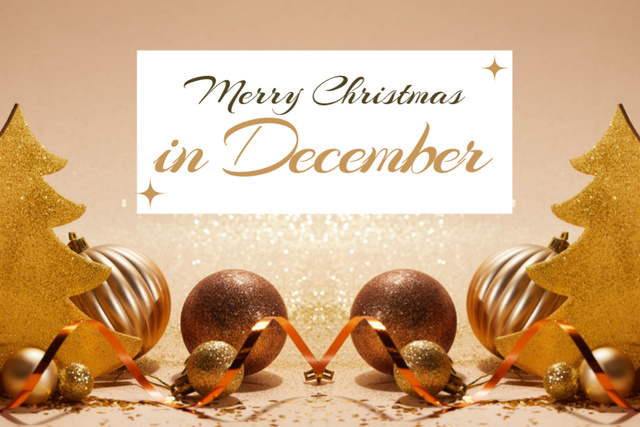 Christmas Cheers in December Postcard 4x6in Modelo de Design