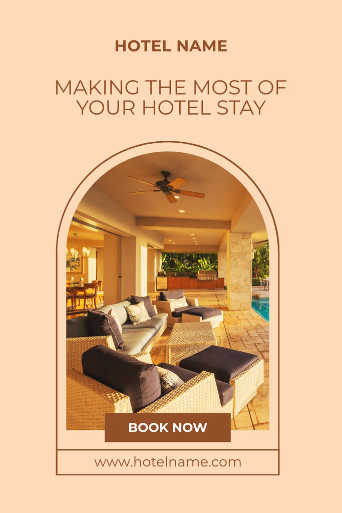 Luxury Hotel Ad with Stylish Furniture Pinterest – шаблон для дизайна