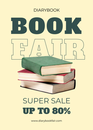 Platilla de diseño Book Fair Ad with Super Sale Flayer