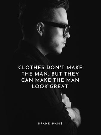 Ontwerpsjabloon van Poster US van Businessman Wearing Suit in Black and White