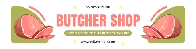 Designvorlage Handpicked Butcher's Meats für Twitter