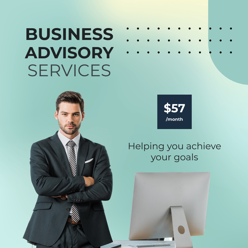 Business Advisory Services Ad Instagram Modelo de Design