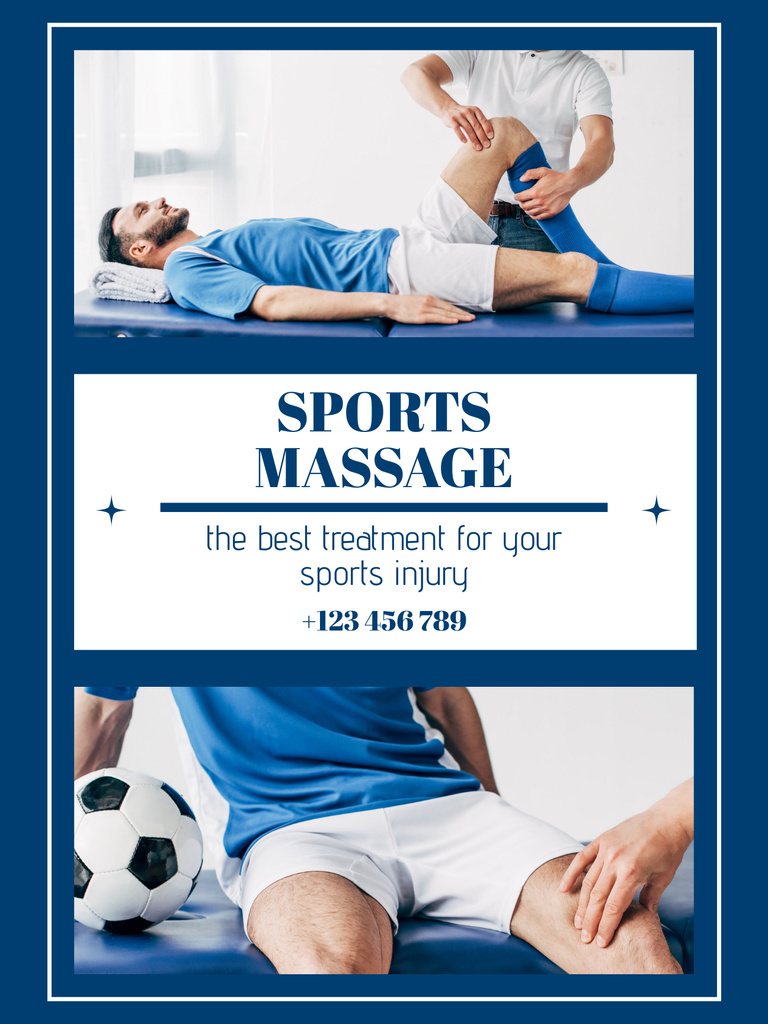 Sports and Therapeutic Massage Poster US – шаблон для дизайна