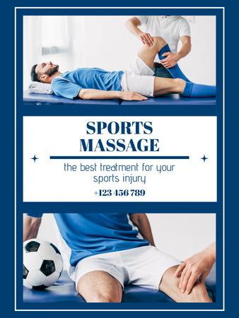 Massagem Desportiva e Terapêutica Poster US Modelo de Design