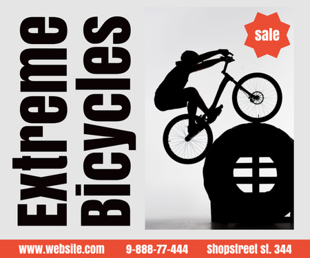 Extreme Bicycles Sale Medium Rectangle Design Template
