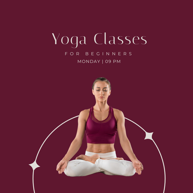 Ontwerpsjabloon van Instagram van Yoga Classes for Beginner
