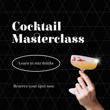 Learning to Mix Drinks to Create Cocktails Instagram AD Design Template