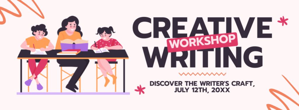 Modèle de visuel Creative Content Writing Workshop Promotion - Facebook cover