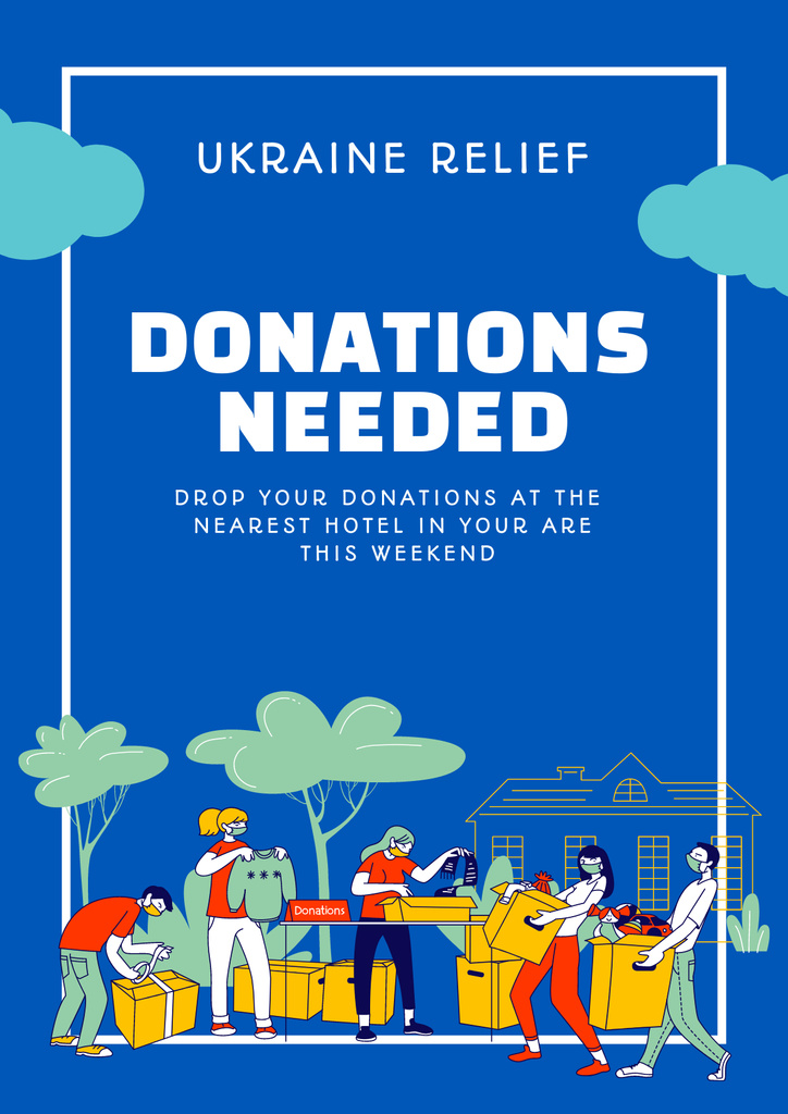 Donations For Ukraine Poster – шаблон для дизайна