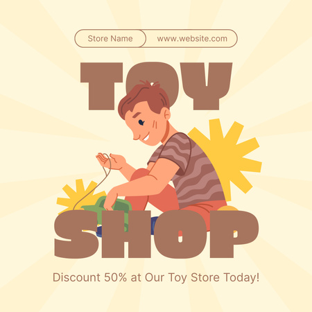 Daily Discount on Children's Toys Instagram Design Template