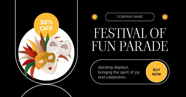 Plantilla de diseño de Bewitching Festival Of Fun Parade With Affordable Pass Facebook AD 