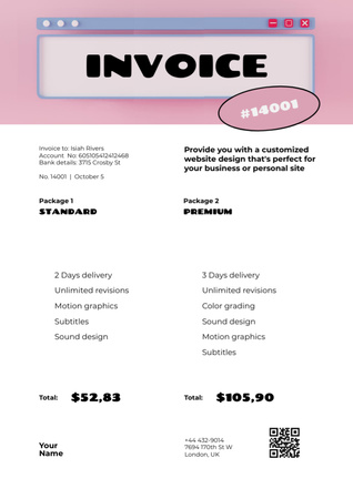 Design Studio Services Payment Invoice – шаблон для дизайна