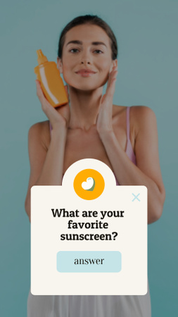 Designvorlage What are your favorite sunscreen? für Instagram Story