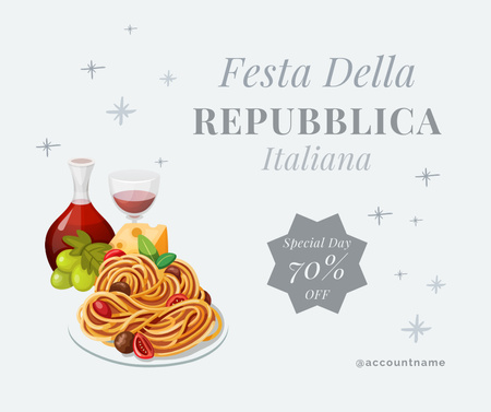 Special Offer on Italian Republic Day Facebook tervezősablon