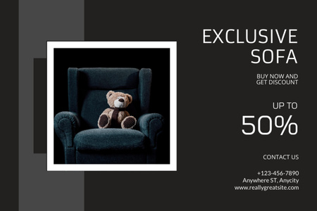Platilla de diseño Furniture Ad with Cozy Sofa Flyer 4x6in Horizontal