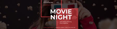 Movie night event Announcement Twitterデザインテンプレート