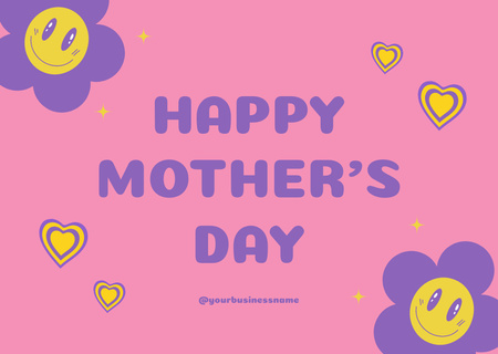 Mother's Day Greeting with Cute Emojis Cardデザインテンプレート