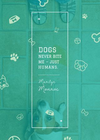 Dogs Quote with cute Puppy Flayer Design Template