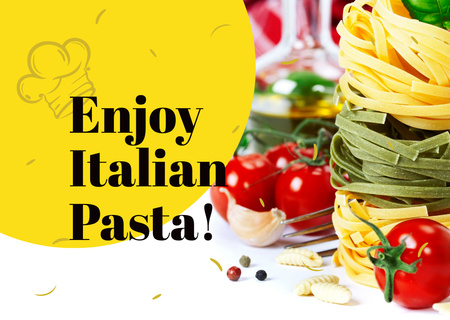 Plantilla de diseño de Italian pasta Dish Card 