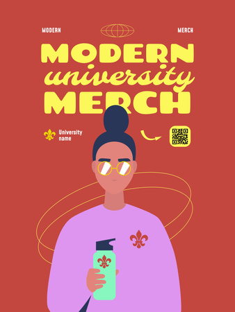 Cutting-edge Sweater And Bottle With University Emblem Offer Poster 36x48in Šablona návrhu