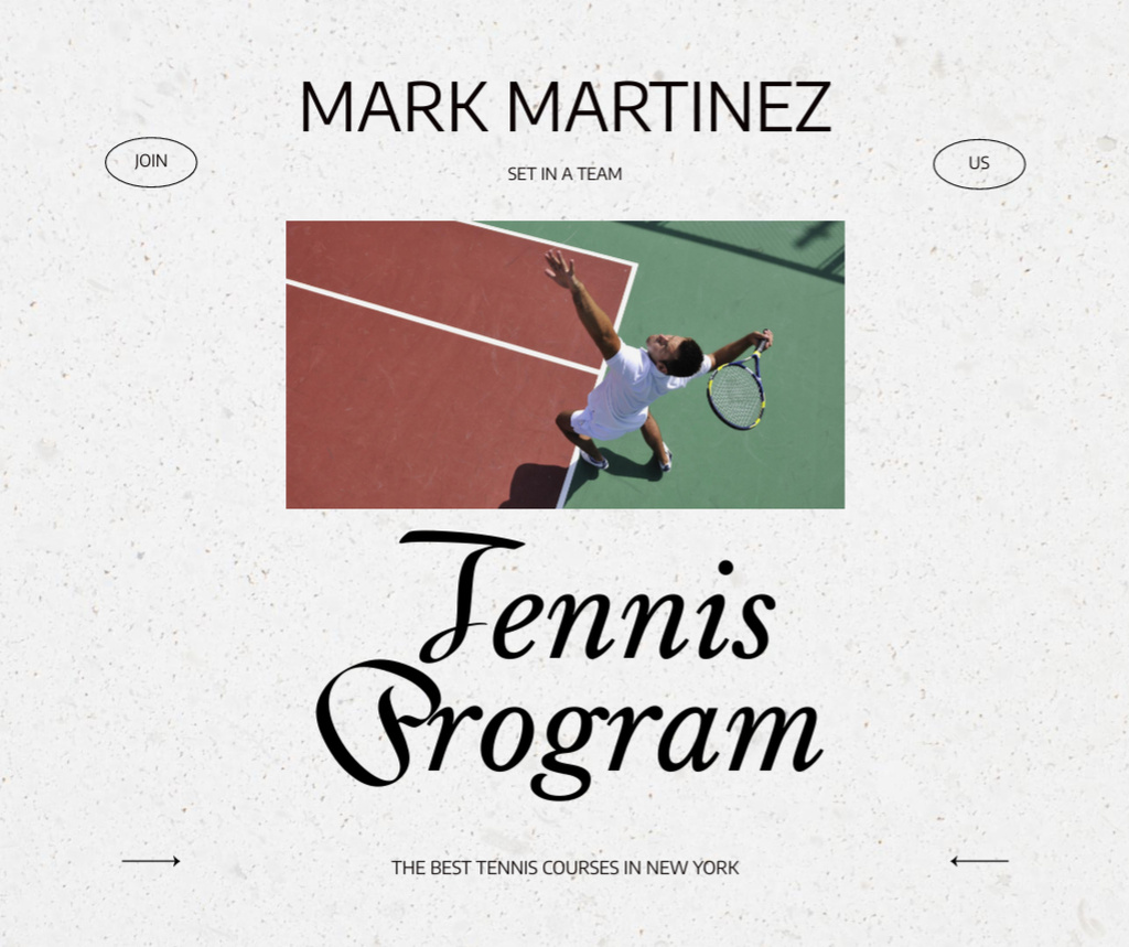 Tennis sport classes opening Facebook Design Template
