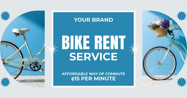 Plantilla de diseño de Bike Rate Service with Minute Rate Facebook AD 