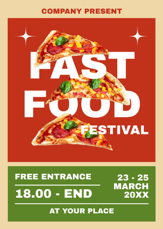 Designvorlage Ankündigung des Fast-Food-Festivals für Flayer