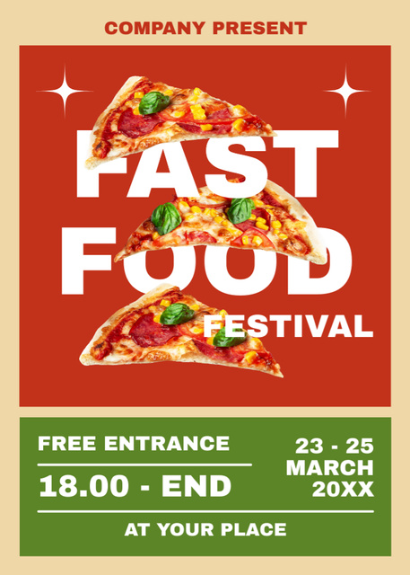 Fast Food Festival Announcement Flayer tervezősablon