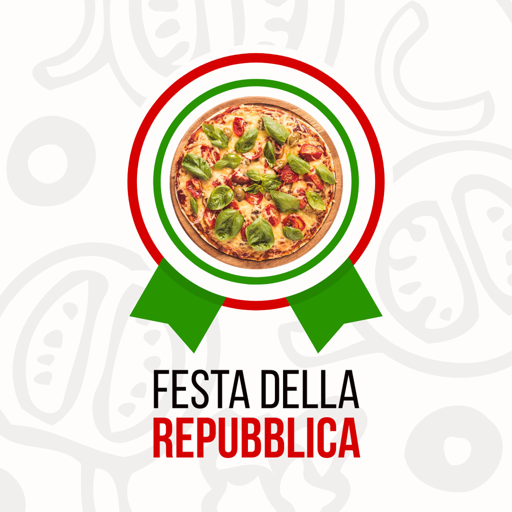 Plantilla de diseño de Best Pizza Offer in Italian National Day Instagram 