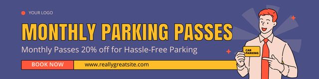 Designvorlage Discount on Pass for Hassle-Free Parking für Twitter