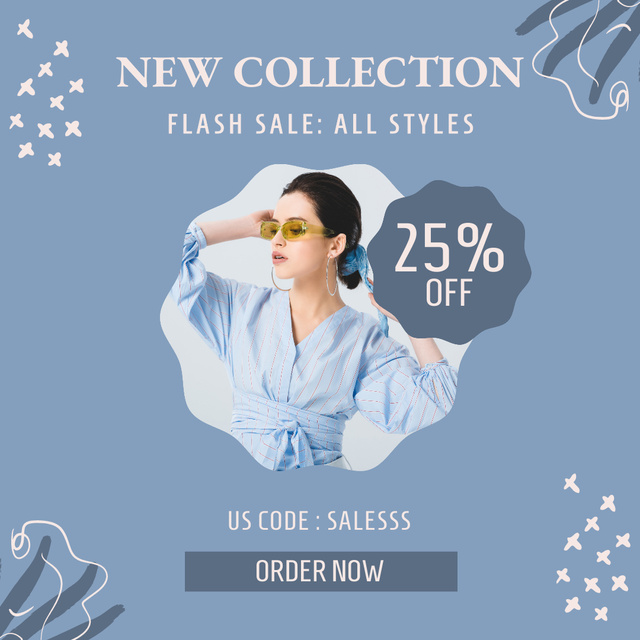 Modèle de visuel Flash Sale of New Fashion Collection In Blue - Instagram