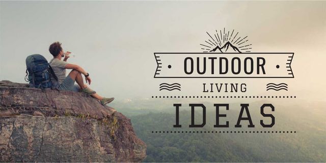Man travelling outdoors Image Design Template