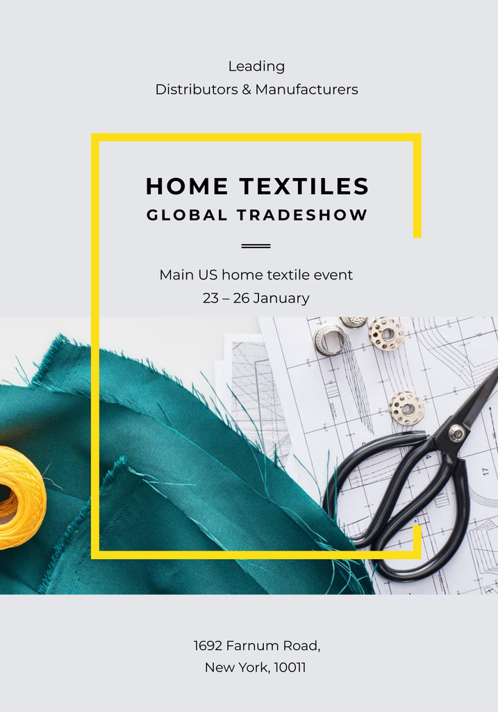 Home textiles global tradeshow Poster 28x40in Design Template
