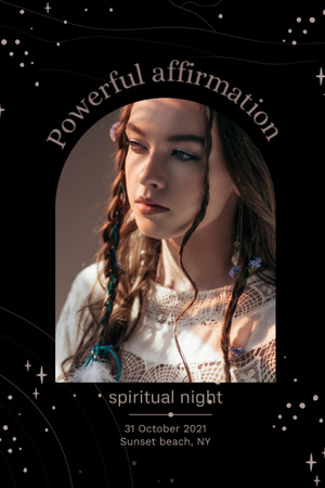 Spiritual Night on Halloween Announcement Invitation 6x9in Design Template