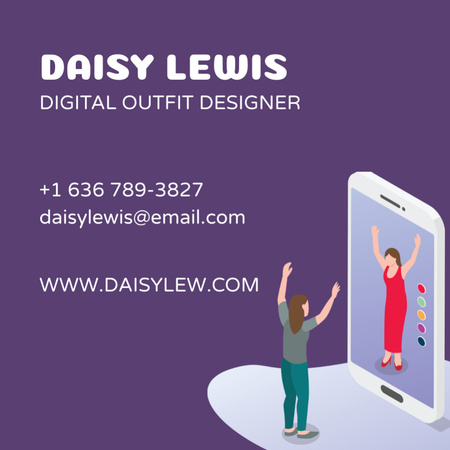 Online Clothing Designer Services Offer Square 65x65mm Πρότυπο σχεδίασης