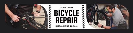 Discount on Bicycles Maintenance Twitter Design Template