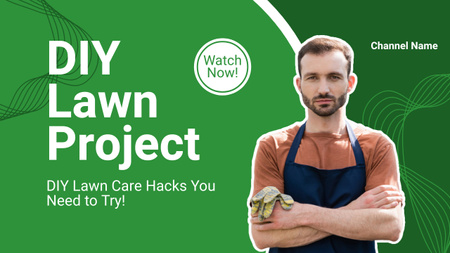 DIY Lawn Tips And Hacks Youtube Thumbnail Design Template