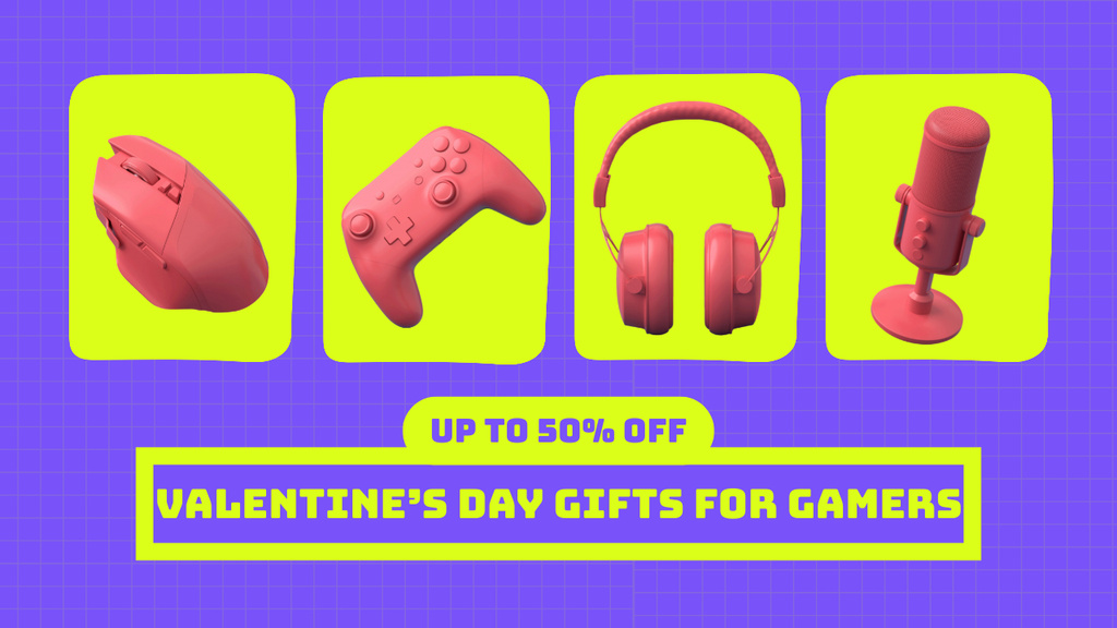 Designvorlage Gamer Gadgets Sale for Valentine's Day für Youtube Thumbnail
