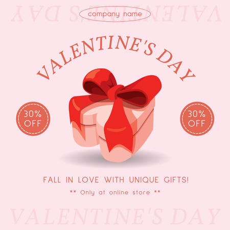 Valentine's Day With Unique Gifts At Reduced Price Instagram Design Template