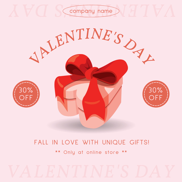 Valentine's Day With Unique Gifts At Reduced Price Instagram Design Template