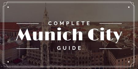 Munich City Guide with Old Buildings View Twitter Šablona návrhu
