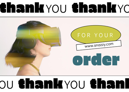 Woman in Virtual Reality Glasses Card – шаблон для дизайну