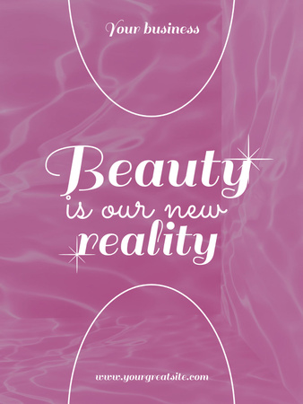 Beauty Inspiration on Pink Bright Pattern Poster US Design Template