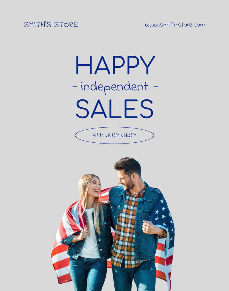 Exciting Independence Day Sale Announcement in USA Poster 22x28in Design Template