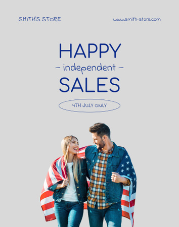 USA Independence Day Sale Announcement Poster 22x28in Design Template