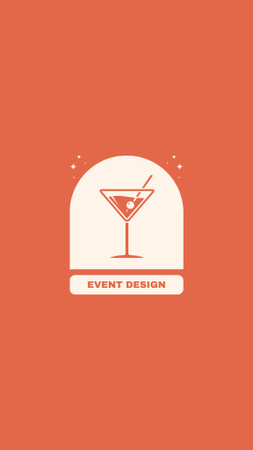 Промо агентства дизайна событий с иконками на красном Instagram Highlight Cover – шаблон для дизайна