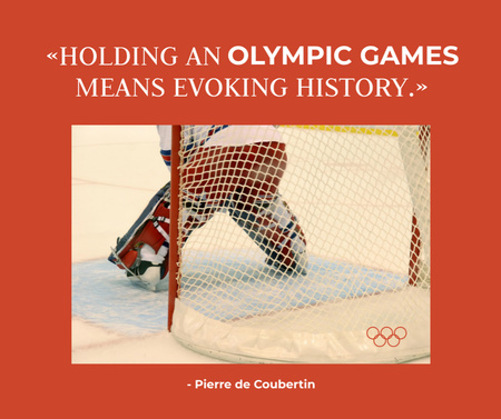 Plantilla de diseño de Olympic Games Announcement with Hockey Player Facebook 