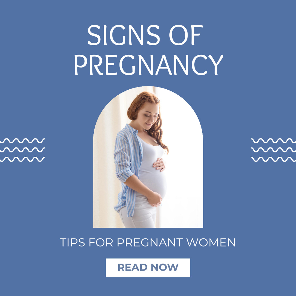 Tips for Pregnant Women on Blue Instagram Design Template